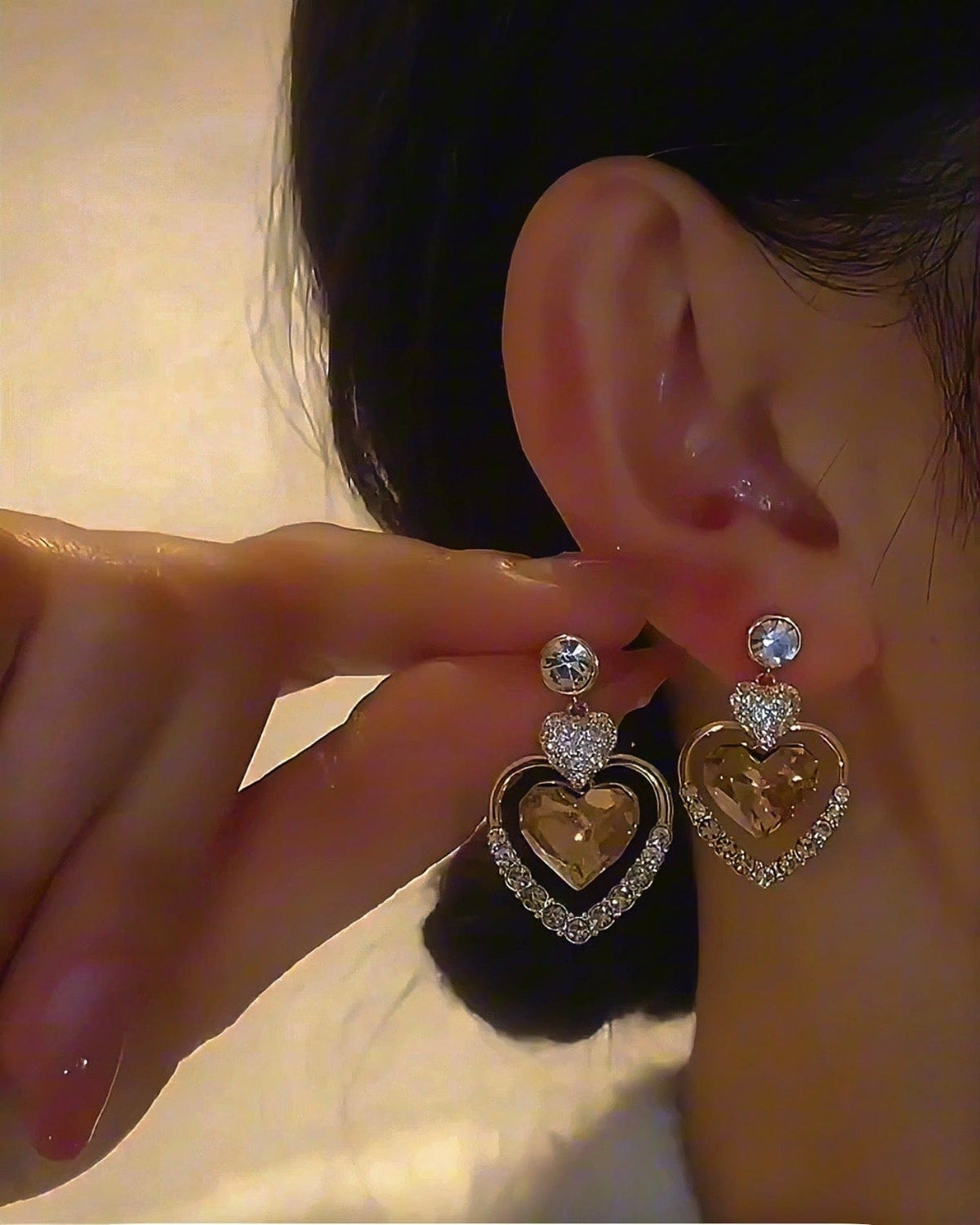 Pendientes Colgantes con Forma de Corazón
