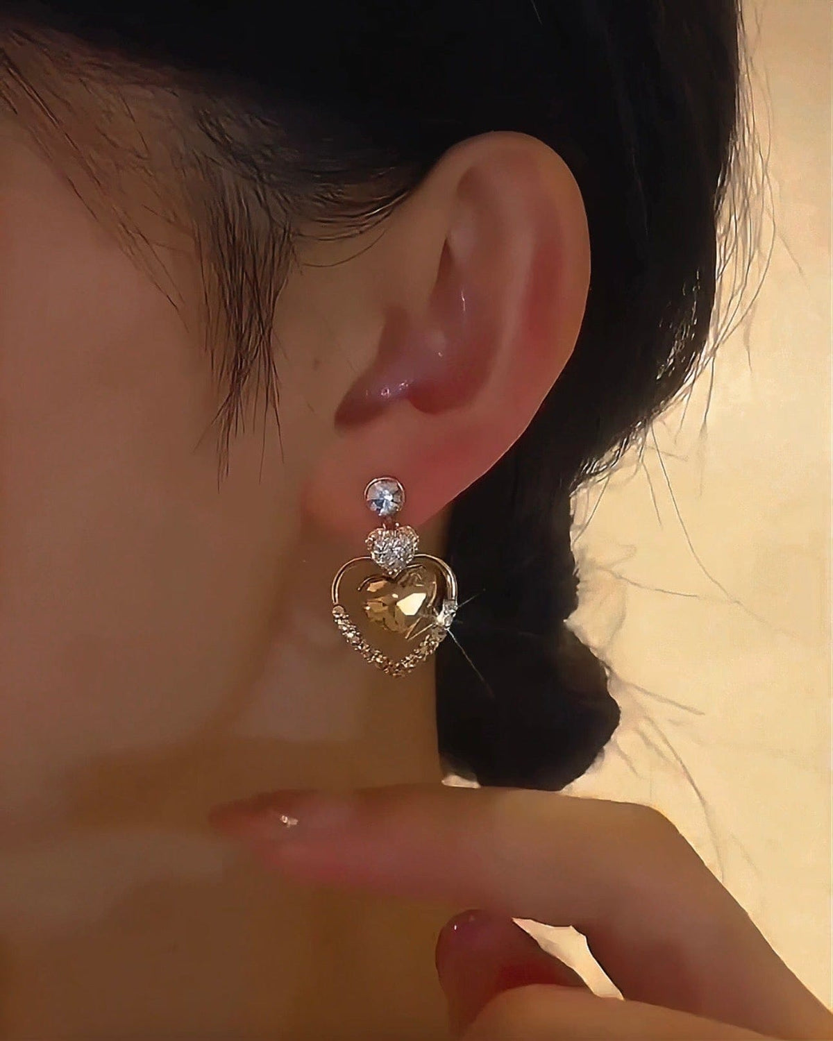 Pendientes Colgantes con Forma de Corazón