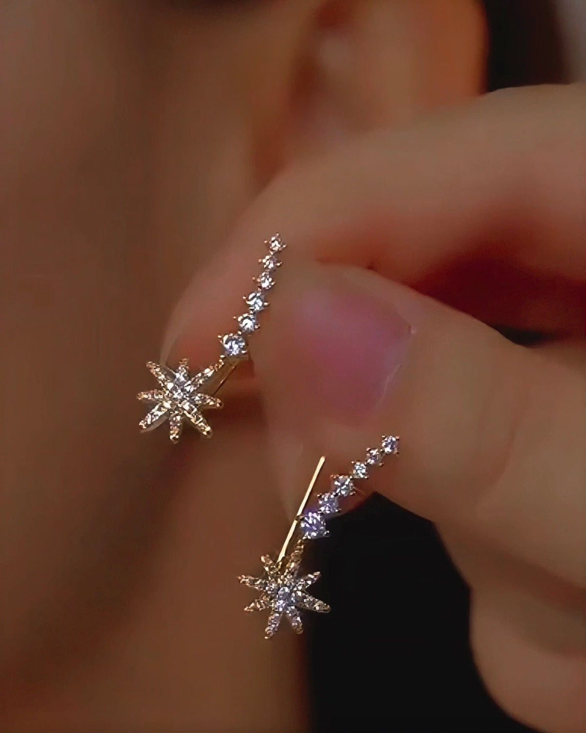 Pendientes con Estrella Fugaz Brillante