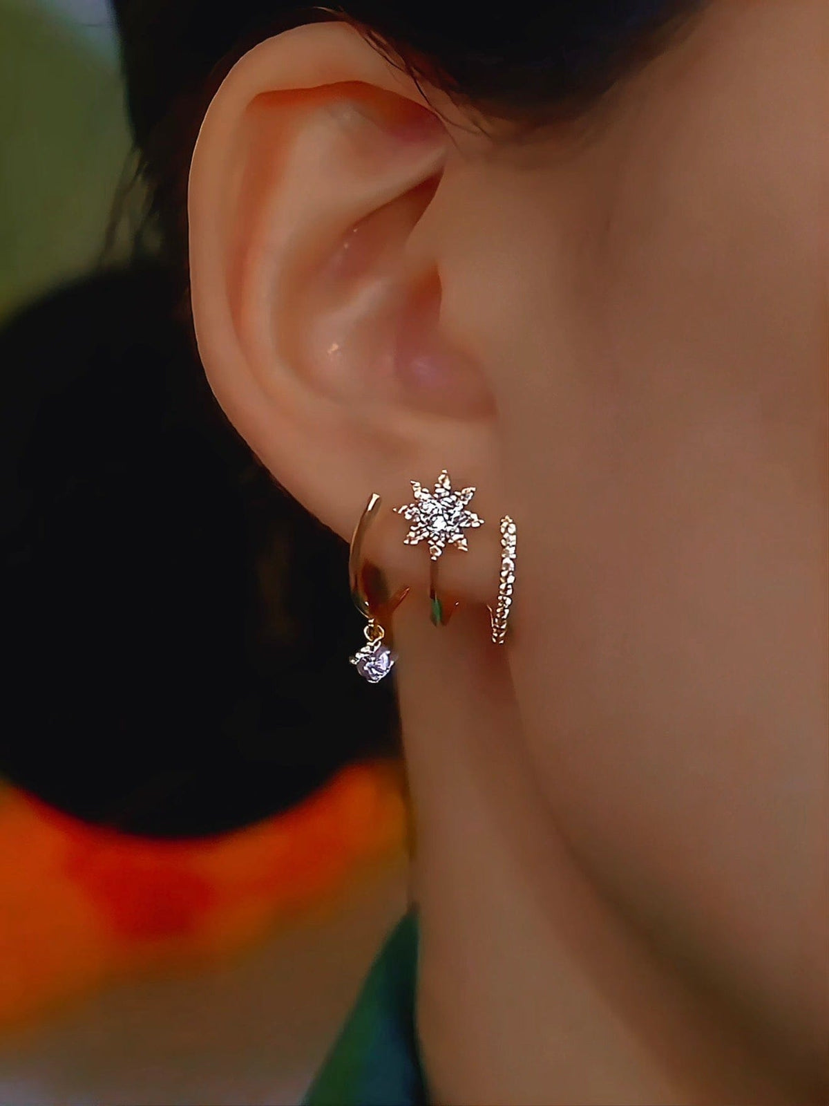 Pendientes con garra brillantes para mujer