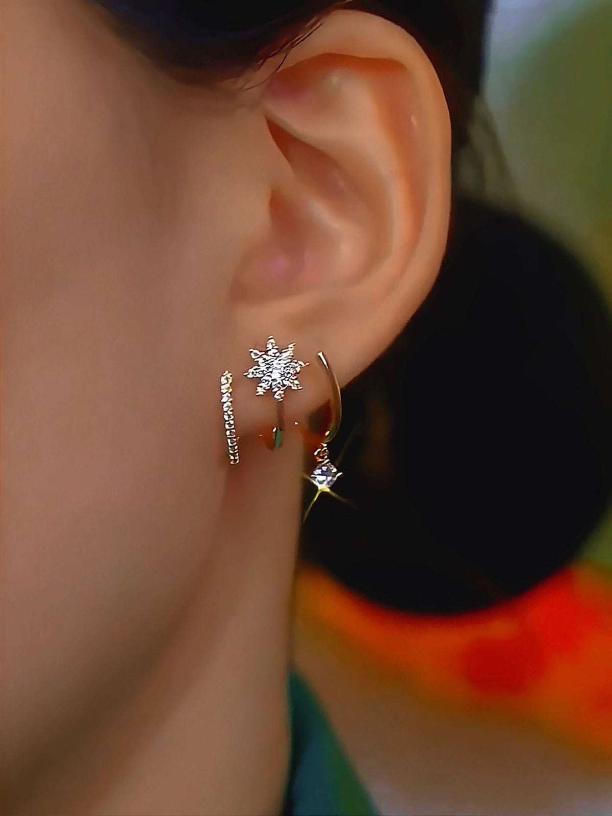 Pendientes con garra brillantes para mujer