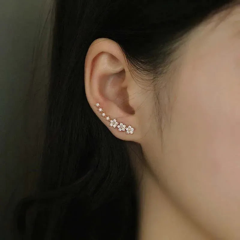 Pendientes con Forma de Estrella y Flor de Circón