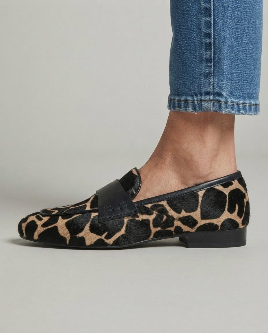 Mocasín Giulia — Estampado de jirafa en albaricoque