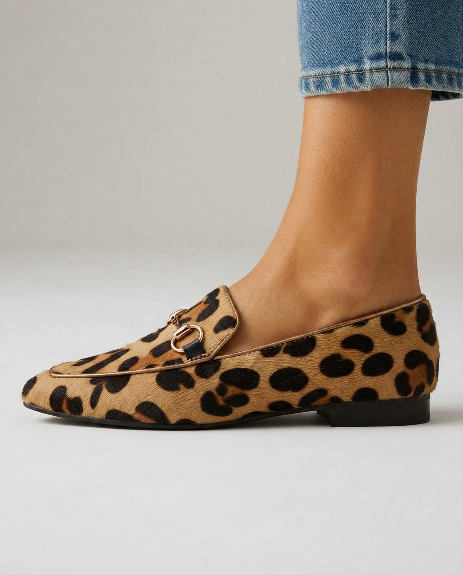 Mocasín Serena — Estampado de leopardo con herraje