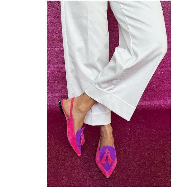 Zapatos destalonados Elena — Fucsia y violeta