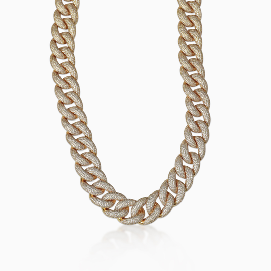 Cadena Cubana Rich Boss 20 Mm Oro 18K